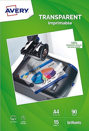 AVERY Zweckform 2503 Overhead-Folien für Inkjetdrucker (10 Transparentfolien, A4, spezialbeschichtet, stapelverarbeitbar, schnelle Farbaufnahme ohne Verschmieren und Verlaufen, Folienstärke 0,11mm), 10 Folien