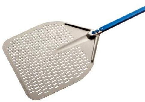 Gi.Metal Pelle à pizza professionnelle extra légère (poids 0,7 kg), manche long 150 cm, tête fabriquée en aluminium anodisé neutre - Ligne Azzurra A-32RF