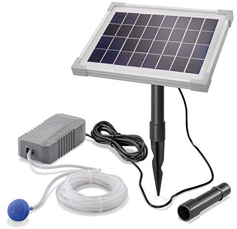 esotec Solar Teichbelüfter 5/130 Professional, 130l/h Sauerstoffpumpe, Teichpumpe, Luftpumpe für Gartenteich, Teichzubehör, Belüftungspumpe, Solarpumpe, 101842