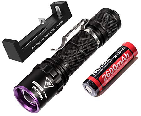 Weltool Professionelle UV Taschenlampe 365nm Schwarzlicht Max 2060mW Hohe Leistung für Leimhärten, AC Leckdetektor, Steine und Mineral Glühen, Haustier Urin Detektor, zerstörungsfreie Prüfung