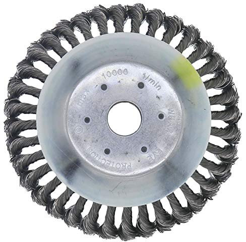 QHALEN 20,3 cm robuster Trimmerkopfschneider für Rostentfernung, Pflasterstein, Gehwegverbindungen oder Auffahrt, runder Stahldraht, Rasenschneider, Grasschneider