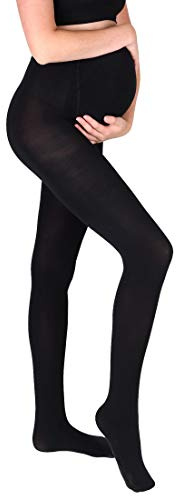 MAMSY Blickdichte Umstandsstrumpfhose 100den supermatt, Made in Italy, Schwarz, XL