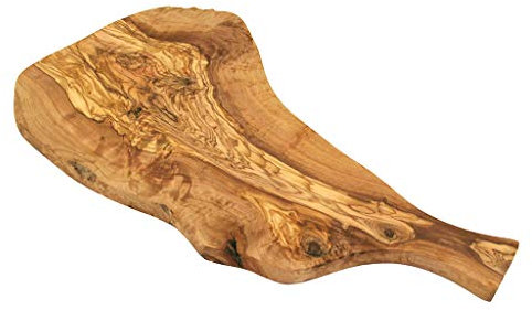 D.O.M.® Planche à découper rustique en bois d'olivier 6 tailles, gravure possible (longueur 30-34 cm avec gravure)
