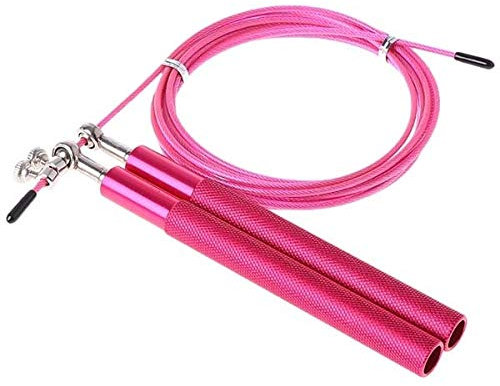 DLRSET Universalseil -Springseil, Professionelle Geschwindigkeit Jump Rope for Boxen Fitness überspringen Training mit Ersatzkabel (Color : Pink)