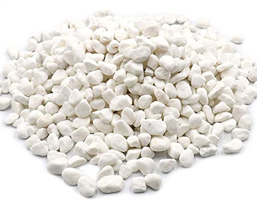 Piedras Decorativas Jardin de marmolina Blanca Naturales. Grava Jardin para Decoracion Exterior para Plantas de Interior o Relleno de jarrones Decorativos Modernos. (500gr)