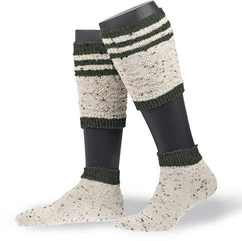 NORDPOL “Loferl” Trachtensocken Herren aus Schurwolle mit Wadenwärmern (|) – Frühlingsfest und Oktoberfest Herren Strümpfe Made in Germany