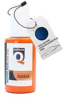Lackstift für Tesla OCEAN BLUE/DEEP BLUE PPSB, präziser Autolack Pinsel | uniQum, Autolack DIY Reparatur 30 ml, Lack mit hoher Deckkraft für Kratzer & Steinschläge, schnelltrocknend, Einfache Lösung