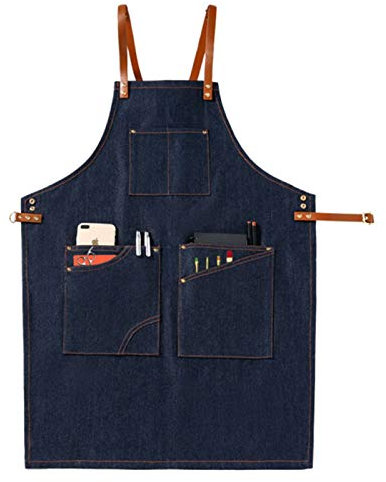 fayengan Schreinerschürze Schweißschürze wasserdichte Arbeitsschürze Aus Segeltuch Werkzeugschürze (Color : Blue, Size : XL)