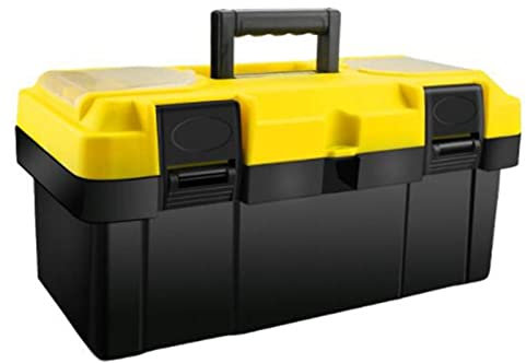 Werkzeugkoffer Tragbare Werkzeugkiste Abschließbare Werkzeugkiste, Kunststoff-Werkzeugkiste mit abnehmbarer Werkzeugablage und abnehmbarem Werkzeugsatz for die Aufbewahrung von Handwerk, Haushalt Werk