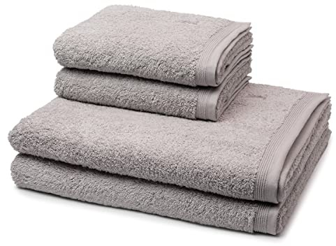Möve - 4 teiliges Frottier-Set - Superwuschel (2 X Handtuch 2 X Duschtuch im Set) - 520 g/m2 - Baumwolle - Walkfrottee - saugstark - weich und flauschig - Cashmere