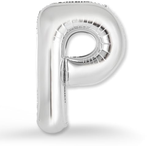 FUNXGO XXL Folienballon Buchstabe P Silber Glänzend – Riesen Buchstabenballon ca. 100 cm – Verstärktes Material – Für Helium & Luft – Perfekt für Geburtstag, Hochzeit & Party Deko - Ballon P Silber