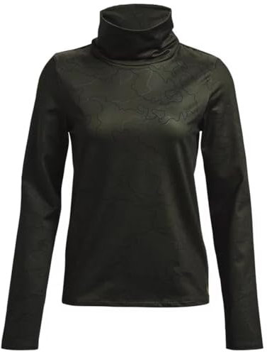 Under Armour Damen UA Cold Weather Funnel Neck Langarm Shirt Top, Grün - Deep Forest, S