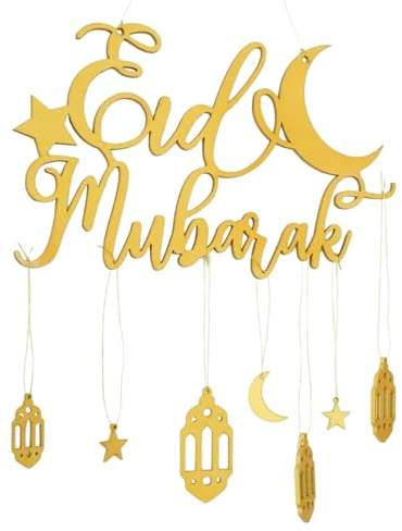 Ramadan Mubarak Dekoration, Ramadan Kareem Holz Hängedeko, Ramadan Dekoration Set, Ramadan Mond Stern Deko, Eid Mubarak Dekoration, Holz Anhänger Ornament Ramadan für Wand Tür Fenster