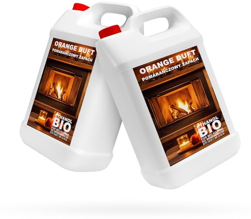 2X5 Liter Bioethanol Premium 100% fürAlkohol für Kamin (ORANGENDUFT, 10L)