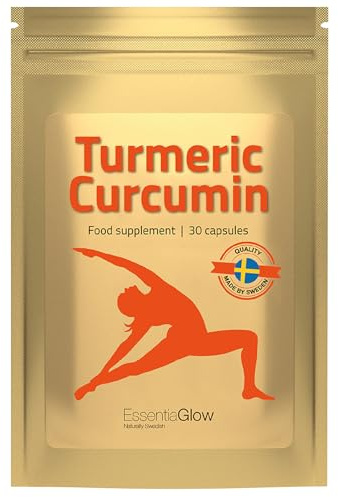 30 Kurkuma Kapseln Hochdosiert | ca. 8.000mg Kurkuma aus 95% Curcumin Extrakt | mit Schwarzem Pfeffer | 1 Monats Vorrat | Vegan | Gelenkgesundheit & Flexibilität | 30 Kapseln