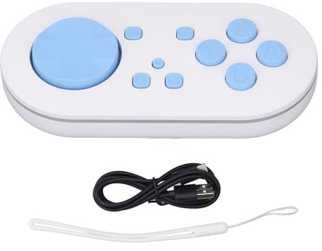 XUMIUZIY Controlador Inalámbrico Bluetooth, Inalámbrico Bluetooth Portátil para la Aplicación Anki, Controlador de Juegos Inalámbrico Compacto con Cable y Correa para Interruptor (BLUE)