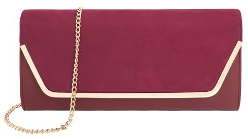 Pandalein Damen Clutch Samt Abendtasche Envelope Tasche Elegant Crossbody Bag Handtasche Unterarmtasche Umhängetasche mit Kette für Hochzeit Wedding Prom Party