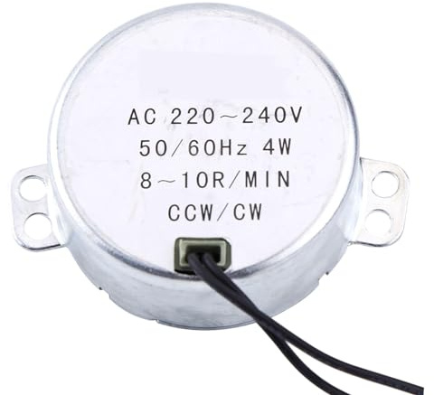 lyrlody Synchronmotor Getriebemotor 50/60Hz 220-240V AC 4W 8-10 U/min CW/CCW Leise für Mikrowellenofen Drehtisch