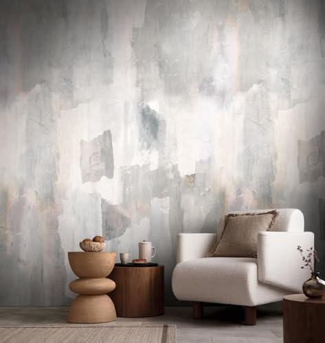 Livingwalls Anna D'Andrea Fotomural abstracto 1,59 m x 2,80 m - crema, gris, rosa - papel pintado acuarela - 782073