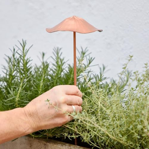 Paper High Recycled Metal Mushroom Garden Stake - Outdoor Indoor Decoration - Metal Sculpture - Garden Accessory - Flowerbed Décor - Houseplant Accessory