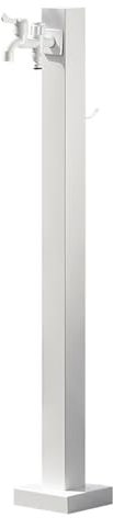 WXXSHGDW Fontana da Giardino Esterno in Acciaio Inossidabile, Fontana a Colonna da Esterno, Rubinetto a Doppia Uscita, Protezione Antigelo, con Gancio per Tubo Dell'acqua(95cm/37in)