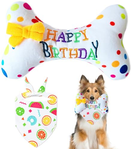 Rbleote 2 Stück Hund Geburtstag knorpel Spielzeug,Haustier Hund Kuchen knorpel Spielzeug,hundegeburtstag,Dog Birthday Toys, Für Kleine Und Mittlere Hunde
