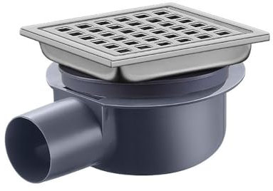 NEWFUN Caniveau de Douche Carré,15 * 15 Bonde de Douche, Siphon à 360, Siphon de Sol anti-odeur, Invisible,Double Filtration, Argenté