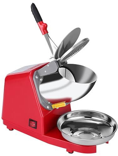 CHANGLKJ Machine À Glace Pilée, Broyeur À Glace Électrique avec Bol en Acier Inoxydable, 85 Kg/h, Arrêt Automatique, Nettoyage Facile, Goût Moelleux Et Délicat, pour Restaurants Et Bars