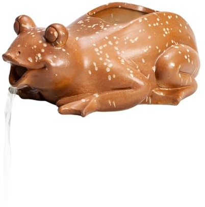 Garden Pond Spitters, Outdoor Garden Fountain Spitter Pond Water Feature, Fish Tank Automatic Circulation Water Landscaping Ornaments, with Water Pump and Hose(Yellow)