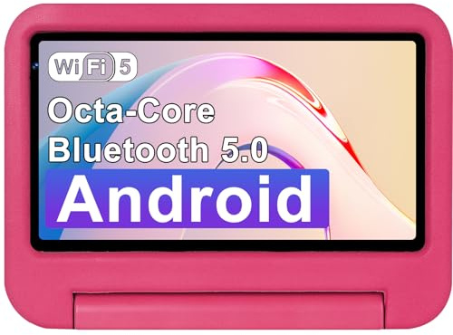 BIEGEDY Android Tablet,Tablet 7 Pulgadas 7GB RAM + 64GB ROM + TF 1TB, Educación Infantil + Juegos |Control Parental | Cámara Dual | Bluetooth 5.0 | 1024 * 600,con Funda EVA Rosa