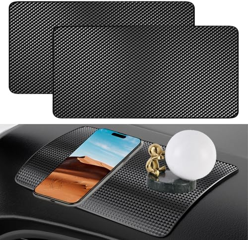 2 Stück Antirutschmatte Auto Armaturenbrett 27x15 cm,Universal Gummimatte rutschfeste Silikon Pads, Anti Rutschmatte für Auto Handy Schlüssel Sonnenbrille, Hitzebeständig Wiederverwendbar