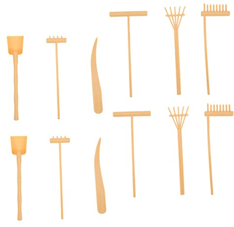 HIAKDOFT Zen Garden Tools Mini Rake Set Plastic Sand Table Rakes for Desk Decoration and Relaxation, Household Zen Sand Tray Accessories 12pcs for Meditation and Crafting