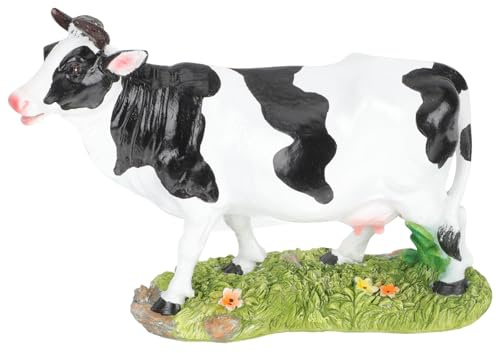 UPKOCH Figurines De Vache en Résine Décoratives pour Jardin Et Intérieur, Modèle Unique, Sculpture Artisanale Ornement De Pelouse, Décor Maison, Animation Amusante Et Solide