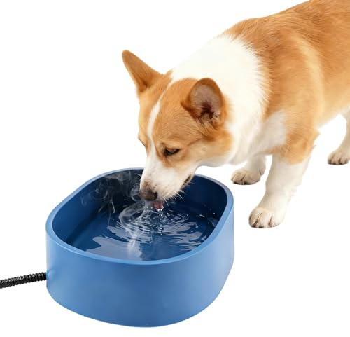 Dreamhigh® Enjoying Gamelle Chauffée pour Animaux de Compagnie Contrôle Intellectuel, 3,5L Extra-Large Bol d’Eau Chauffé avec 2m Câble Anti-Morsure, pour Poules, Oiseaux, Écureuils, Lapins