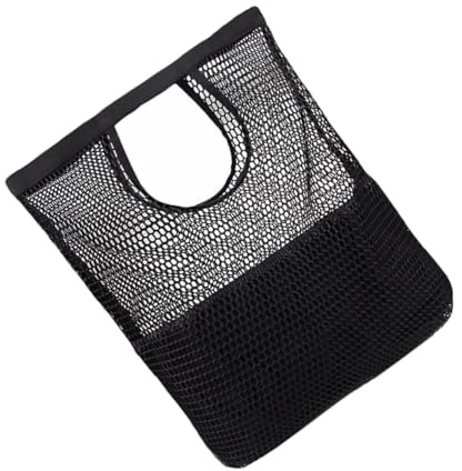 EPIGEIST Bolsa de Playa en Color Negro Reutilizable de Algodón Gran Capacidad Lavable y Fácil de Guardar, Adecuado para Viajes y Fiestas