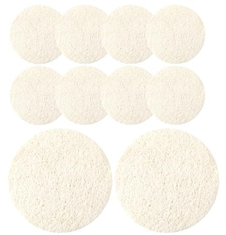 10 Stück Gesichtspeeling Schwämme aus Natürlicher Luffa Beige | Empfindliche Haut, Sanfte Reinigung und Ölentfernung, Tragbar für Gesichtsreinigung und Make Up Entfernung