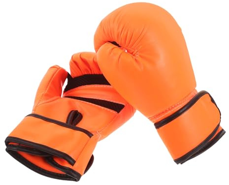 BESPORTBLE Guantoni da Boxe per 8Oz Arancioni Imbottitura in Schiuma Guanti da Kickboxing e Sparring Mma per Ragazzi Guanti per Arti Marziali e Allenamento Sacco da Boxe