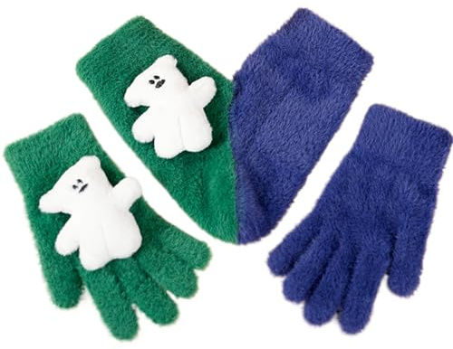 Yiohejy Gants chauds pour couple tenant la main, gants chauds pour écran tactile, mitaines d'hiver chaudes, pour les promenades romantiques par temps froid avec petit ami, petite amie, partenaires