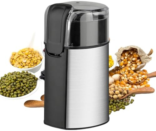 Macinacaffè - 280 W 18,5 x 10,5 x 9 cm | Macinacaffè elettrico per noci, spezie, semi | Macinino universale portatile | Per casa e cucina