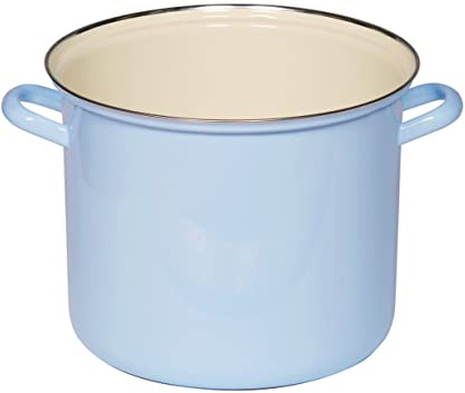 Riess, 0272-006, Topf mit Chromrand Ø 18cm, BUNT PASTELL, Emaille, Vol. (rec.): 3,0 Liter, Made in Österreich, LBH: 25,2x19,7x15,8cm, 0,800kg, Induktionskocher kompatibel, Gasherd geeignet