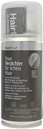 Hairfor2 Haarverdichtungsspray gegen lichtes Haar | Haarpuder | Streuhaar | Haarauffüller | Haarausfall | Haarverdichter (100ml) (grau)