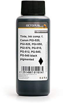 Octopus Fluids Tinte kompatibel mit Canon Schwarzpatronen 100 ml | Pigmentierte schwarze Nachfülltinte für zahlreiche Canon PG- und PGI-Schwarzpatronen