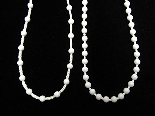 Sew-select Continuous Looped Beaded Roller Blind Chain - Endless Loop Bead Control Cords, Length: 125cm, Chain Type: 2mm Gap