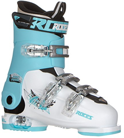 Roces Idea Free G Girls Ski Boots - 22-25/White-Light Blue-Black