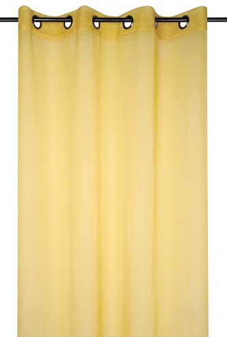 Lovely Casa Monna R61697001VL - Visillo de poliéster, 135 x 260 cm, 100% poliéster, amarillo, 135x260x cm