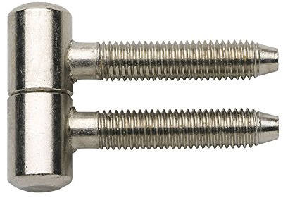 Gedotec Möbelband Metall Türbänder Zimmertür Einbohrband zweiteilig | Zargenbänder zum Einbohren | Band Gr. ø 11 mm | Stahl vernickelt | Scharnier Modell 1.1100 | 6 Stück - Türscharnier für Holz-Türen