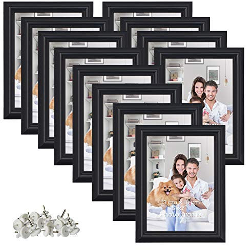 PETAFLOP 12er Set Bilderrahmen Schwarz 13x18 cm – Fotorahmen für Wand- und Tischdekoration, Perfekt für Zuhause, Büro, Galerie