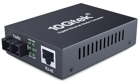 H!Fiber.com HiFiber 1000Base-LX Duplex-SC auf RJ45 Ethernet Medienkonverter | Integrierter 1.25G Singlemode SFP-Modul, 1310nm,bis zu 20km