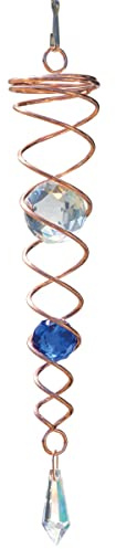 CIM Windspirale - Medium Copper Twister blau - Abmessung: 5x24cm, Kugeln: Ø4/2,5cm - attraktive Raum- Fenster und Garten-Dekoration