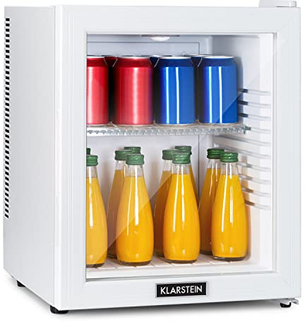 Klarstein Mini Frigo da Camera, Frigo Portatile da Camera, Frigorifero Piccolo da Ufficio, Mini Frigo Bar da Camera con LED, Ripiani Rimovibili, Mini Frigo Portatile Campeggio e Skin Care 12-18°C, 30L